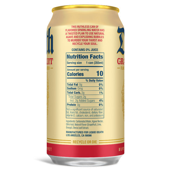 Liquid Death Grave Fruit Flavored Sparkling Water