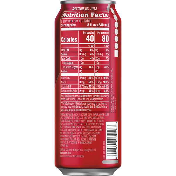 Mountain Dew Juice Drink, Fruit Punch