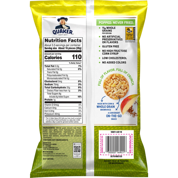 Quaker Rice Crisps, Apple Cinnamon