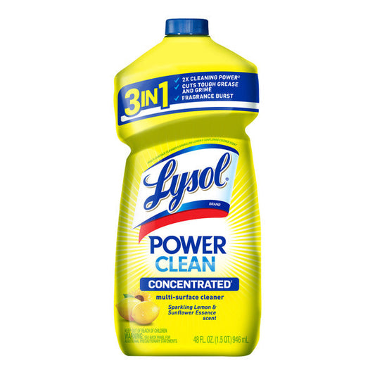 LYSOL® Lysol Power Clean Multi-Surface Cleaner, 2x Concentrated Pour, Sparkling Lemon & Sunflower Essence scent, 48 Fl Oz