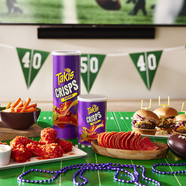Takis Fuego Crisps 5.5 oz Sharing Size Can, Hot Chili Pepper & Lime Flavored Extreme Spicy Potato Crisps