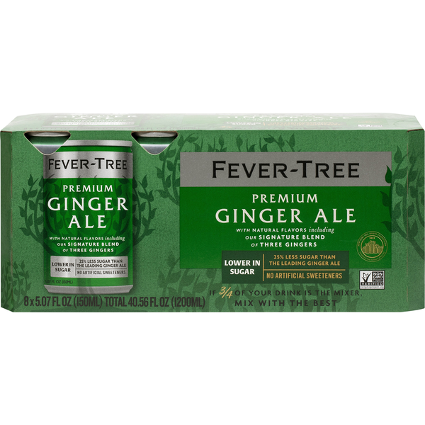 Fever-Tree Ginger Ale, Premium, 8 Pack