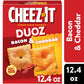 Cheez-It DUOZ Bacon and Cheddar Baked Snack Crackers, Lunch Snacks, 12.4 oz