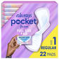 Always Pocket with FlexFoam Pads, Size 1, Regular, Wings