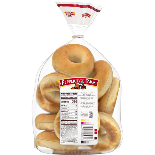 Pepperidge Farm Farmhouse Mini Plain Bagels
