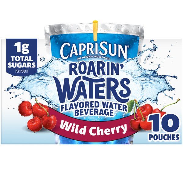 Capri Sun Roarin' Waters Wild Cherry Naturally Flavored Kids Water Beverage Drink Pouches