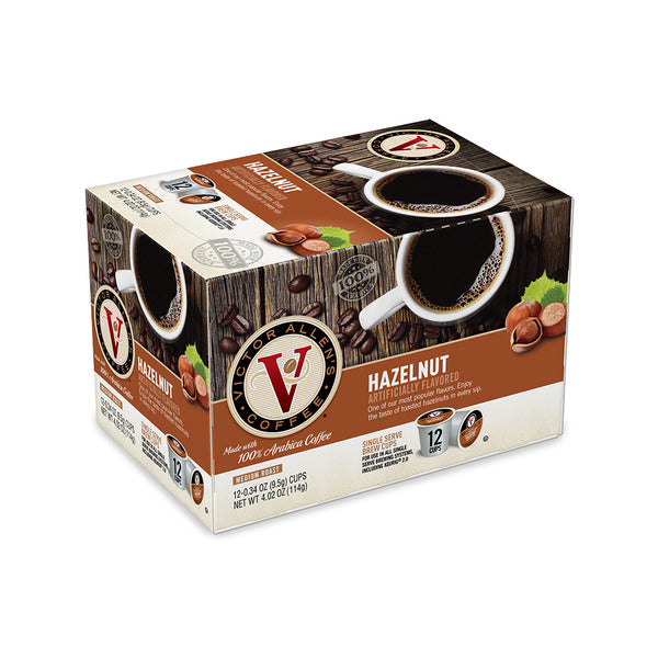 Victor Allen's Coffee Hazelnut Flavored, Medium Roast, Single Serve Coffee Pods