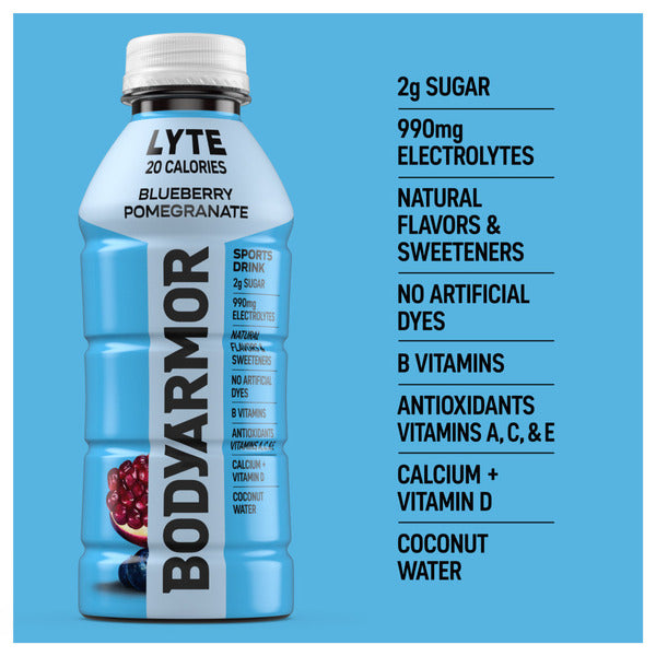 BODYARMOR Lyte Blueberry Pomegranate Sports Drink Bottle