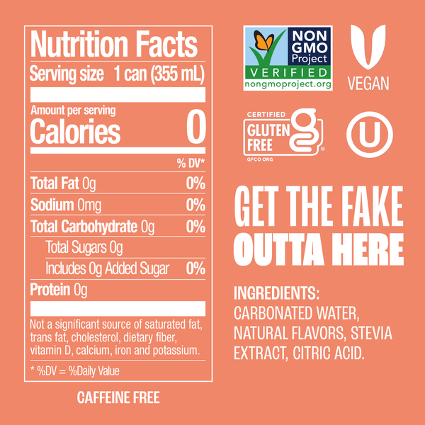 Zevia Soda, Zero Sugar, Peaches and Cream
