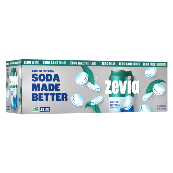Zevia Soda, Zero Sugar, Caffeine Free Cola