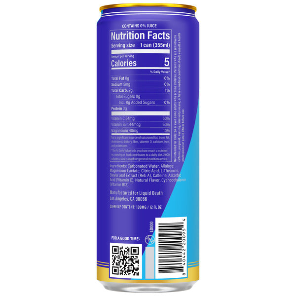 Liquid Death Sparkling Energy, Tropical Terror (Classic Piña Colada)