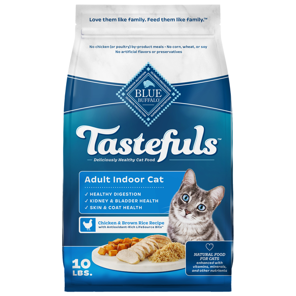 Blue Buffalo Tastefuls Natural Dry Food for Adult Indoor Cats, Chicken & Brown Rice