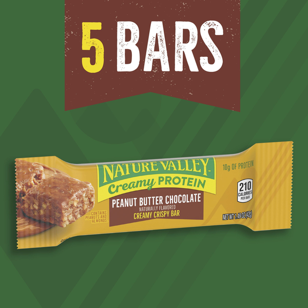 Nature Valley Creamy Protein Peanut Butter Chocolate Snack Bars