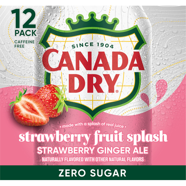 Canada Dry Zero Sugar Strawberry Fruit Splash Strawberry Ginger Ale