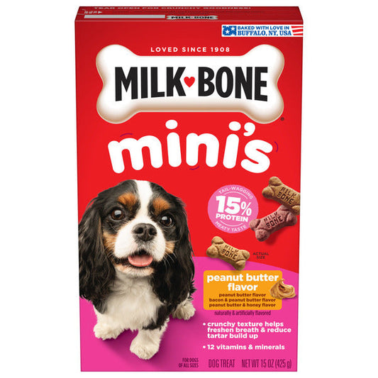 Milk-Bone Mini's Peanut Butter Flavor Dog Treats - 15-Ounce