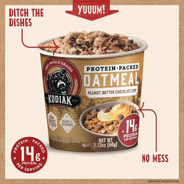 Kodiak Peanut Butter Chocolate Chip Oatmeal in a Cup