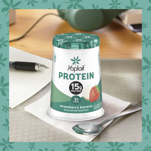 Yoplait Protein Strawberry Banana Yogurt Cultured Dairy Snack Cup