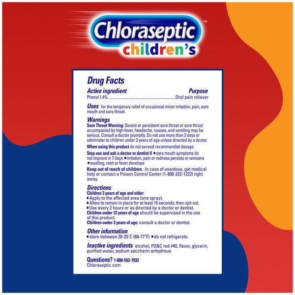 Chloraseptic Children's Sore Throat Spray Cherry-licious