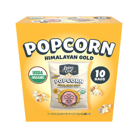 LesserEvil  Organic Popcorn, Snack Pack Box, Himalayan Gold