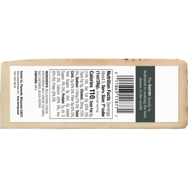Sartori Cheese, Black Pepper
