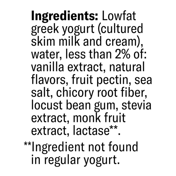 Chobani Zero Added Sugar Greek Yogurt Vanilla Ice Cream Protein Drink