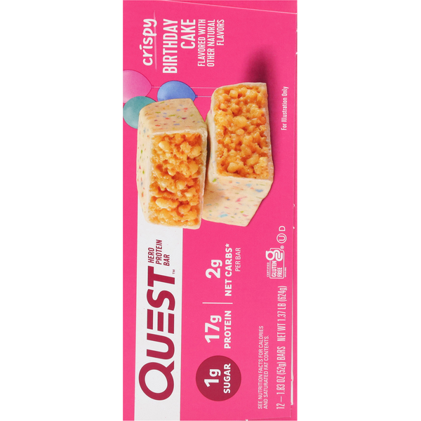 Quest Hero Crispy Birthday Cake Flavored Protein Bar