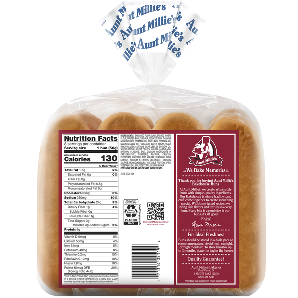 Aunt Millie's Artisan Style, Brioche Hot Dog Buns
