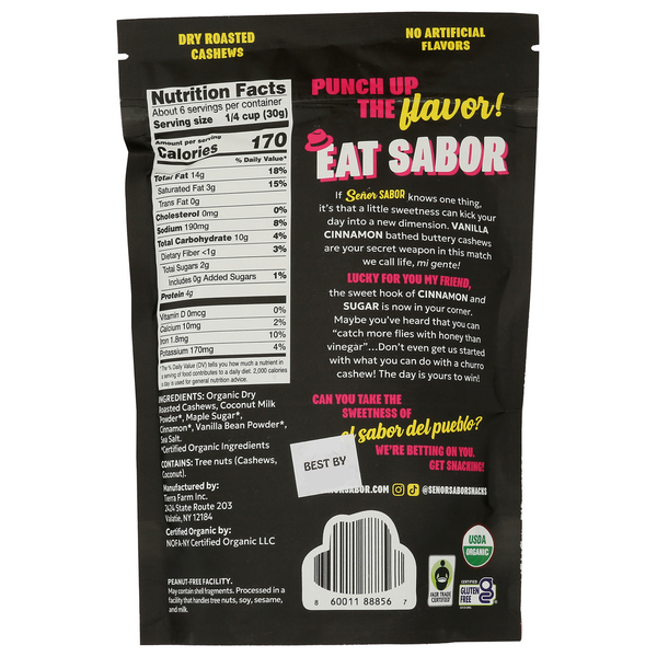 Senor Sabor Organic Fair Trade Churro Cashews