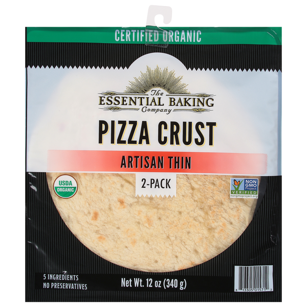 The Essential Baking Company Pizza Crust, Artisan Thin, 2 Pack