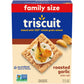TRISCUIT Roasted Garlic Whole Grain Wheat Crackers, Lunch Snacks, Family Size 12.5 oz