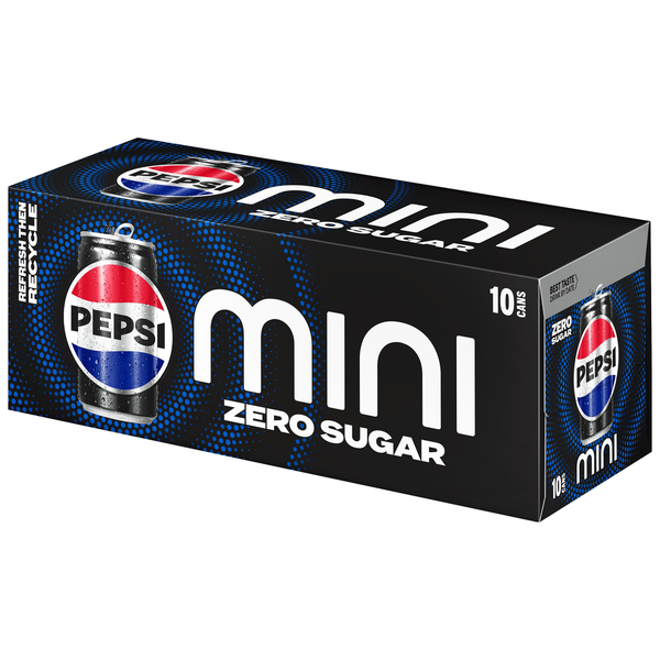 Pepsi Zero Sugar Mini Soda Cola 7.5 Fl Oz 10 Count