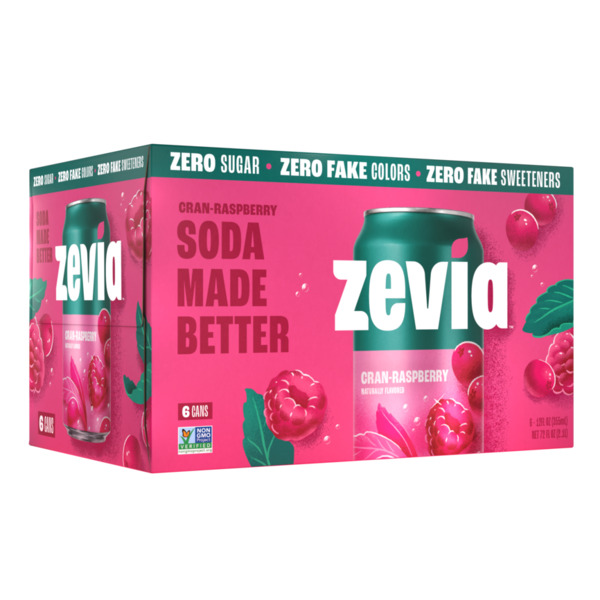 Zevia Soda, Cran-Raspberry, Zero Sugar