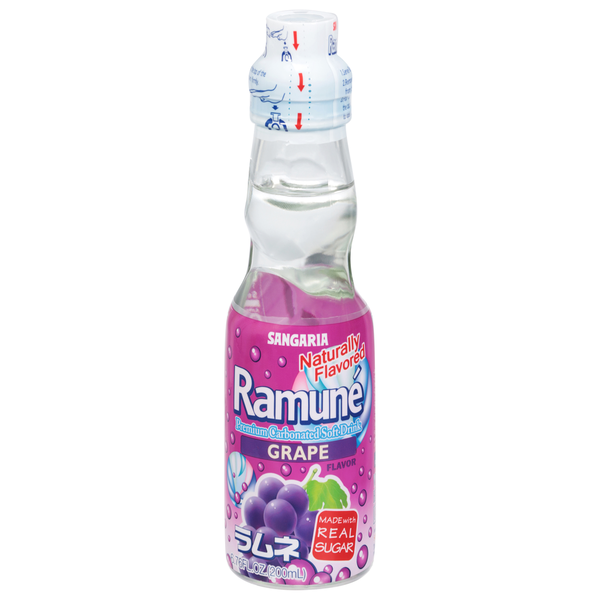Hata Ramune Ramune Premium Carbonated Soft Drink - Grape