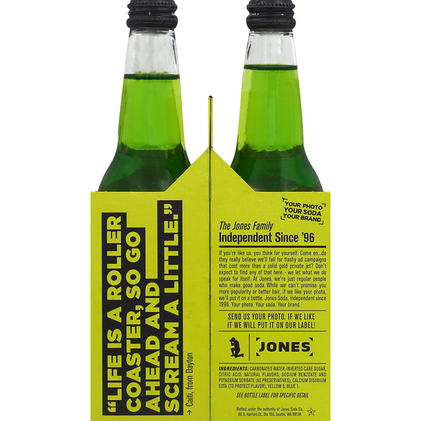 Jones Soda, Cane Sugar, Green Apple Flavor