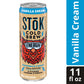 SToK Cold Brew Energy Vanilla Cream, Ready to Drink Canned Coffee with 195mg Caffeine to Help Support Focus, B Vitamins, Guarana and Ginseng, 11 fl oz