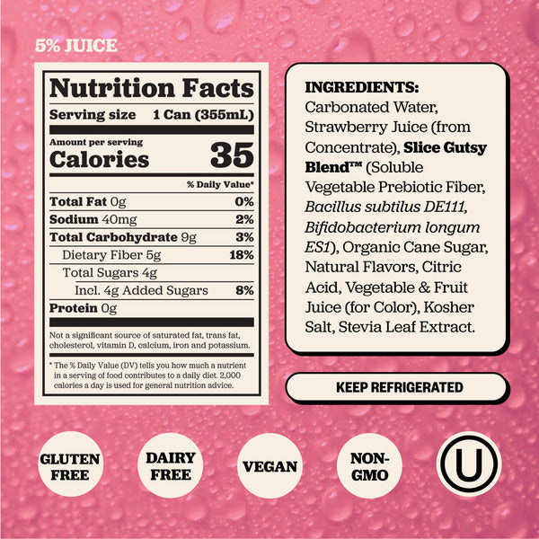 Slice Strawberry Healthy Soda