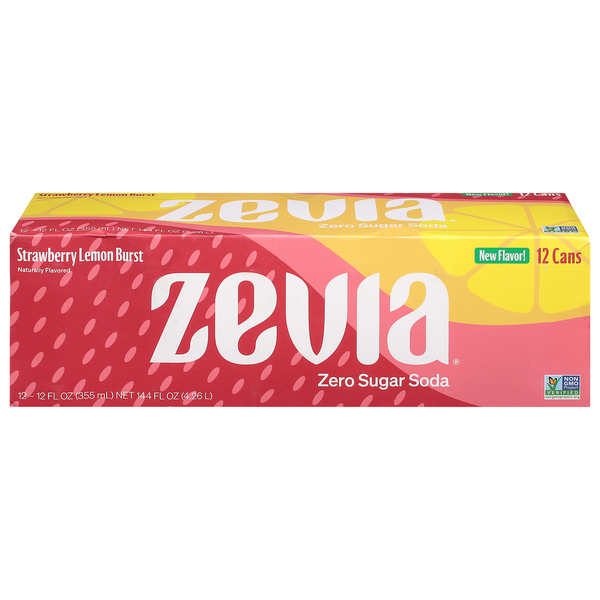 Zevia Zero Sugar Strawberry Lemon Burst Soda