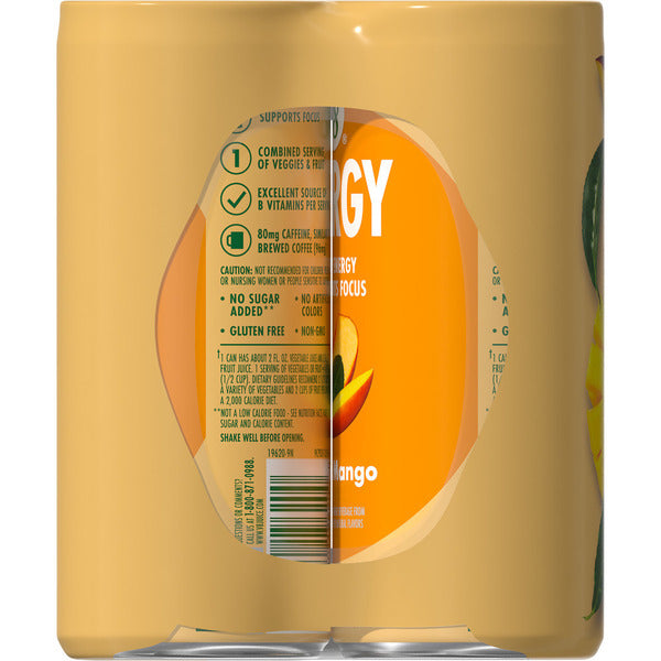 V8 Energy V-Fusion + Energy Peach Mango Vegetable & Fruit Juice