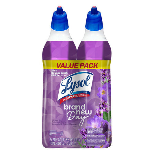 LYSOL® Toilet Bowl Cleaner - Brand New Day™ Lavender & Cotton Blossom Twin Pack 4/(2x24) oz.