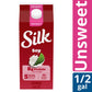 Silk Soy Milk, Unsweet, Dairy Free, Gluten Free, Delicious Vegan Plant Based Milk with No Added Sugar and 5 Essential Nutrients, 64 fl oz Half Gallon