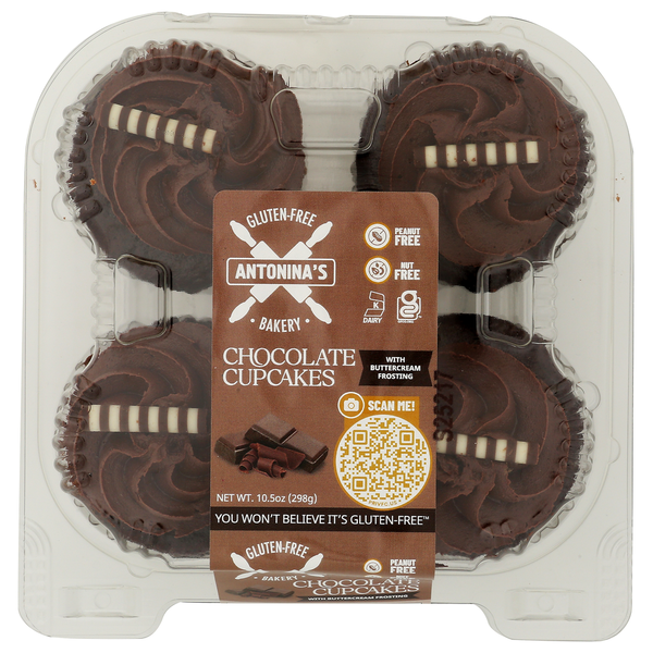 Antonina's Gluten-free Bakery Cupcake Choc Gf, 10.5Oz, 8Pk