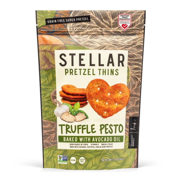 Stellar Snacks Truffle Pesto, Gluten Free Pretzel Thins