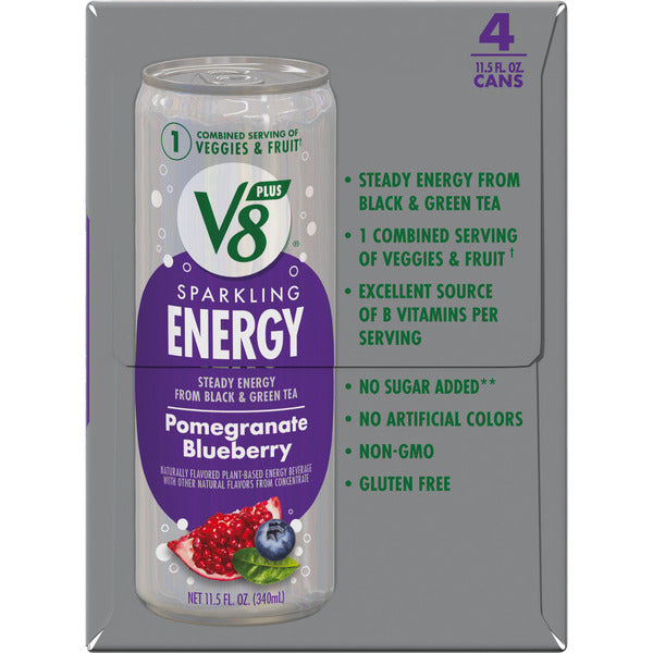 V8 +Energy Sparkling Pomegranate Blueberry Juice Energy Drink