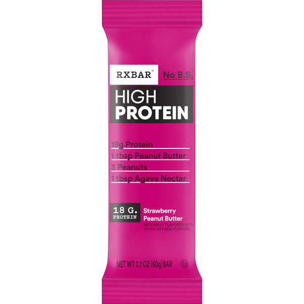 RXBAR High Protein Strawberry Peanut Butter Bars, Gluten Free, 2.1 oz