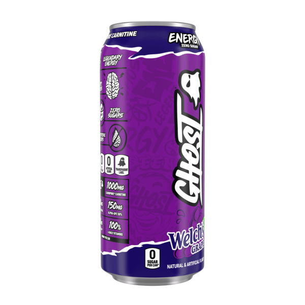 GHOST Zero Sugar Energy Drink, Welch's Grape