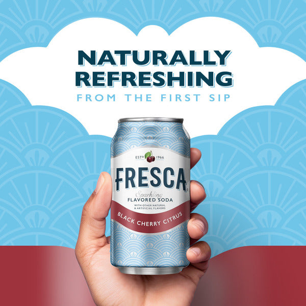 Fresca Black Cherry Soda Sparkling Flavored Soft Drink Zero Calorie And Sugar Free