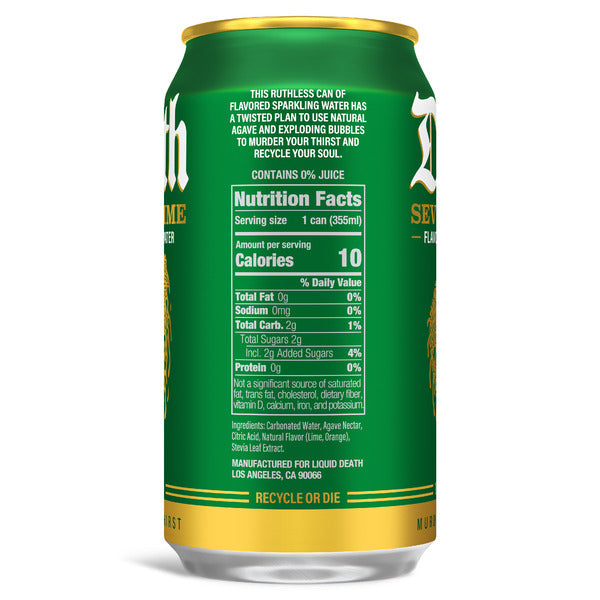 Liquid Death Soda-Flavored Sparkling Water, Severed Lime