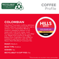 Hills Bros. K-Cup Pods Ground Premium Arabica Medium Roast Colombian Coffee