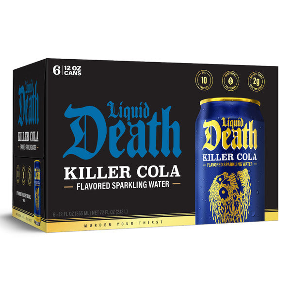 Liquid Death Soda-Flavored Sparkling Water, Killer Cola
