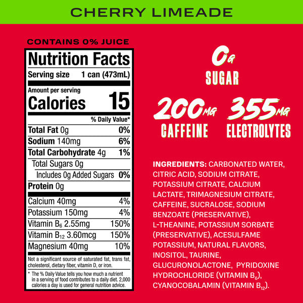 PRIME Energy Drink - US - Cherry Limeade 16fl oz Can